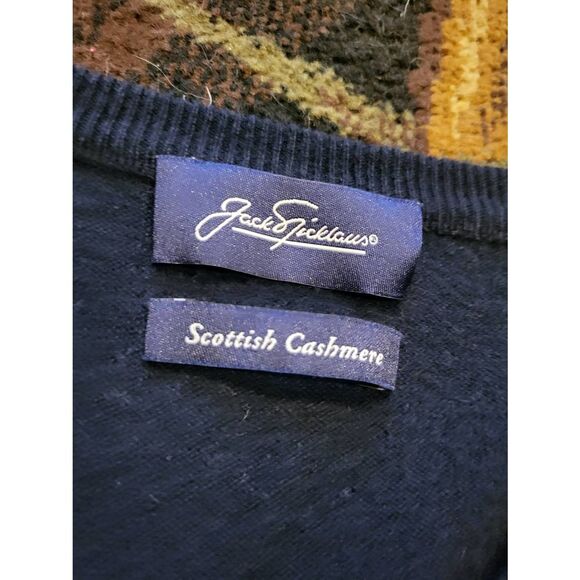Jack Nicklaus Sweater Vest Men's XL Navy Blue Cashmere V Neck Knit Soft Golf - Picture 5 of 5